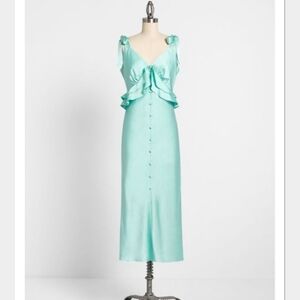 Hutch Light Green Backless Dress